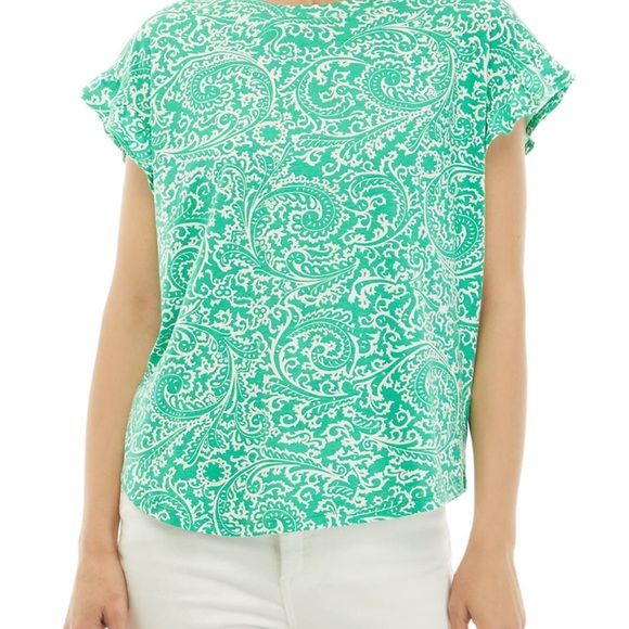 crown & ivy Tops - Crown & Ivy Green Paisley Women's Top